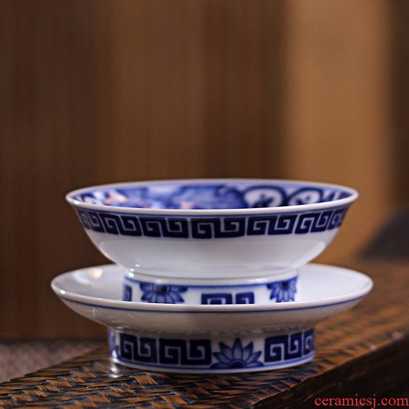 Cheng DE xuan tea custom 】 【 jingdezhen ceramic blue and White House tea technology) tea filter jing ya no. 6