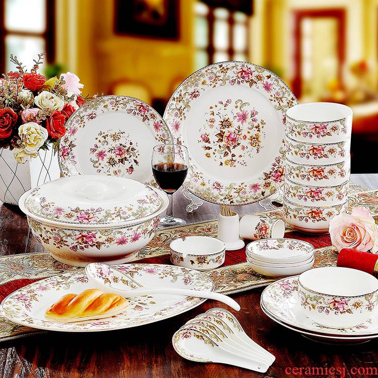 56 the head always suit dishes of jingdezhen ceramics tableware tableware suit European wind brand tableware