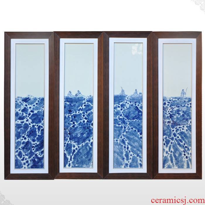 Offered on a home - cooked r blue and white porcelain of jingdezhen porcelain plate painting decoration bar screen Tang Shengyao ceramic art collection
