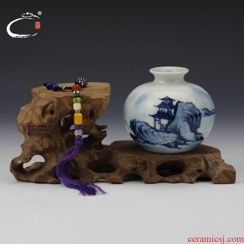 And auspicious hand - made YanDi ink stone And water landscape water, after the jingdezhen blue And white porcelain is four treasures of the study kung fu tea set