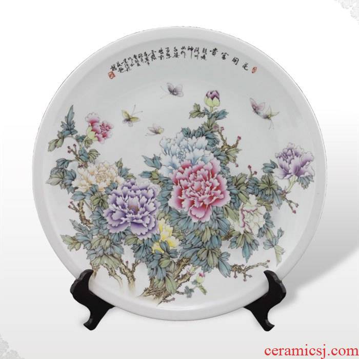 Offered home - cooked plate decoration plate in a jingdezhen porcelain art hanging dish famille rose porcelain ceramic Cao Zhiyou works