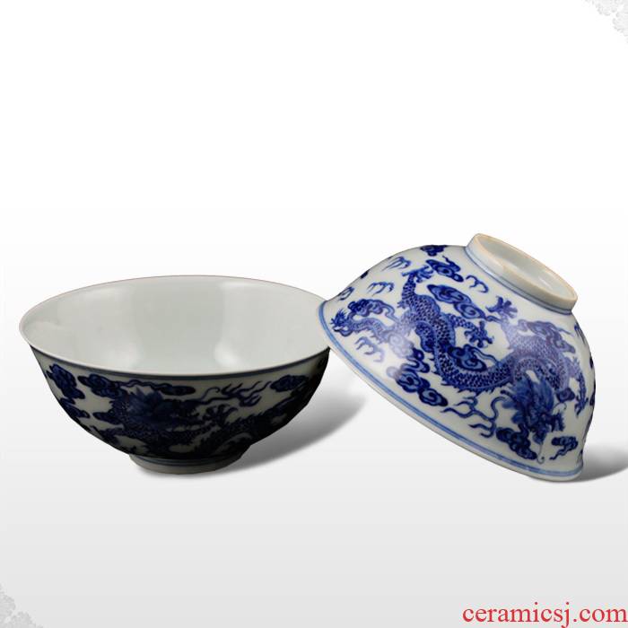 Offered home - cooked in jingdezhen hand - made archaize of blue and white porcelain tableware bowls bowl furnishing articles "longteng shengshi"