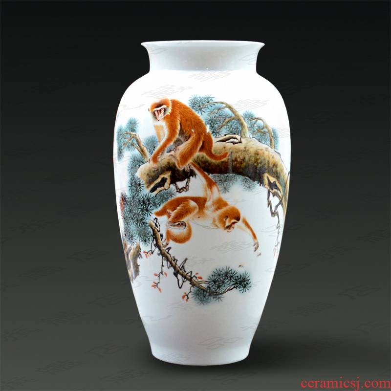 Jingdezhen ceramics Yu Zhao rev master hand - made powder enamel vase from hou figure household handicraft furnishing articles