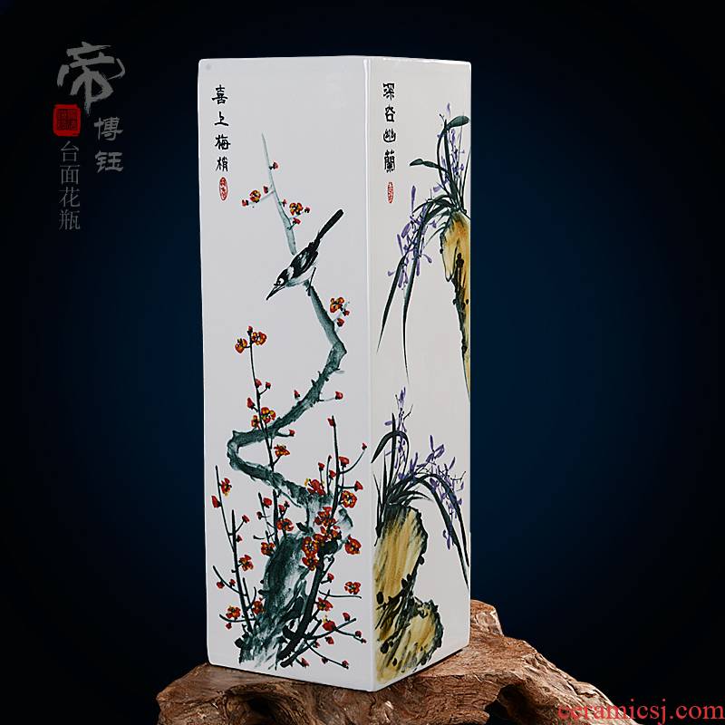 Jingdezhen ceramic hand - made painting of flowers and ceramic vase fashionable classical masterpieces by famous writers home furnishing articles sitting room adornment