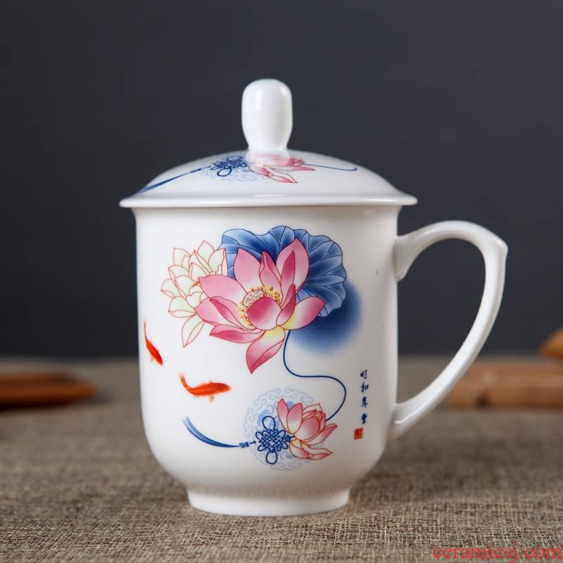 The Clean up ceramic cups of jingdezhen ltd. ipads China cups office cup and cup package mail can customize Logo