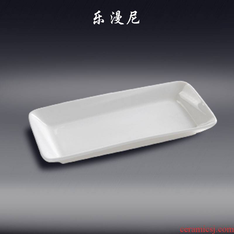 Le diffuse, ruffled rectangular plate - cold dish Fried spicy Fried rice cake painting ceramic hotel tableware of cold dishes