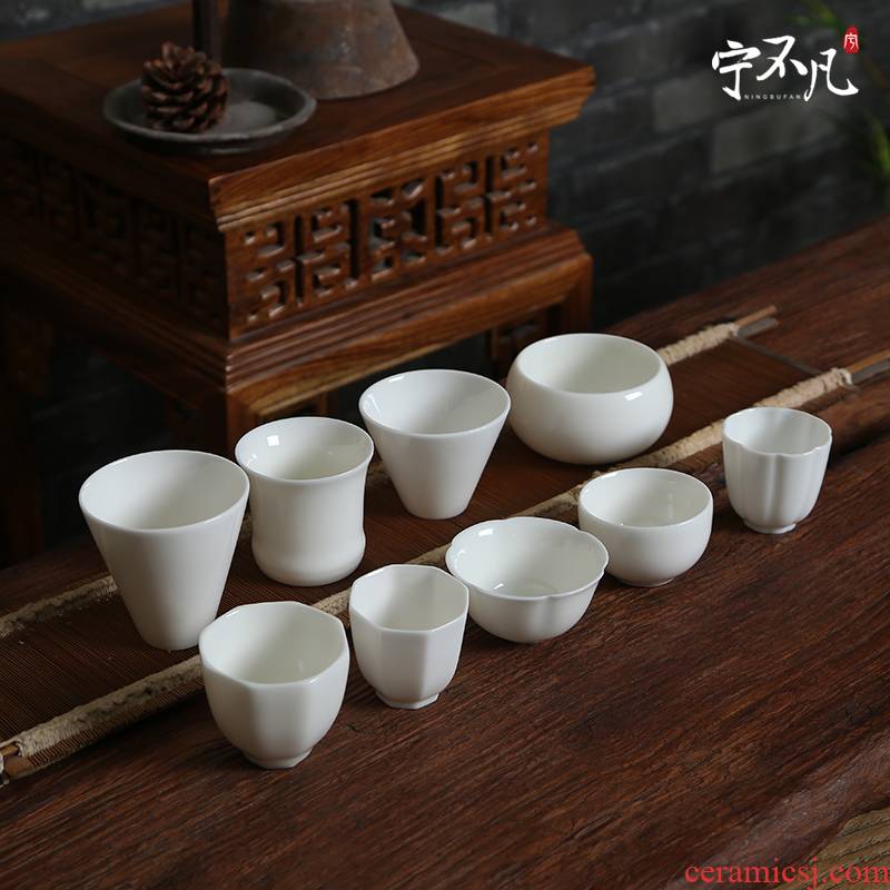 Rather uncommon dehua white porcelain cup cup individual cup sample tea cup master cup ceramic kung fu tea set