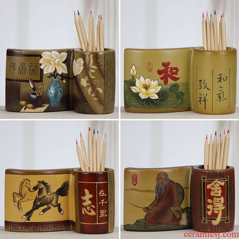 Great well 2 bamboo pen container there the teacher mark creative gifts gift porcelain brush pot desk furnishing articles