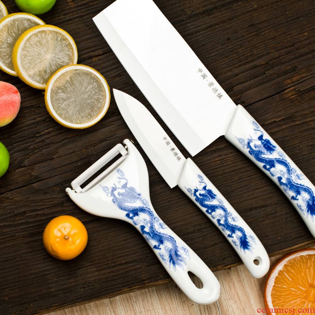 Jingdezhen ceramic knife kitchen knives set 3 woolly nano cutting tool ceramics chopper fruit knife peeler