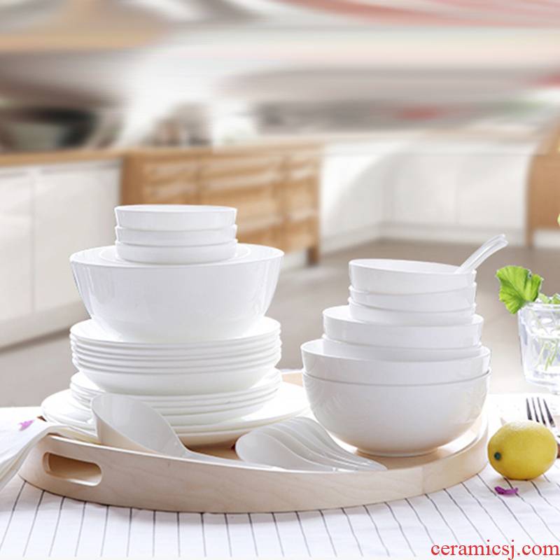 4 dishes suit household ceramic bowl white Jane the simple bowl dish dish continental ipads porcelain tableware