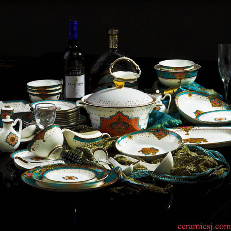 Ipads China jingdezhen ceramics tableware ou shi 72 wedding gift set catering utensils to use plates of household