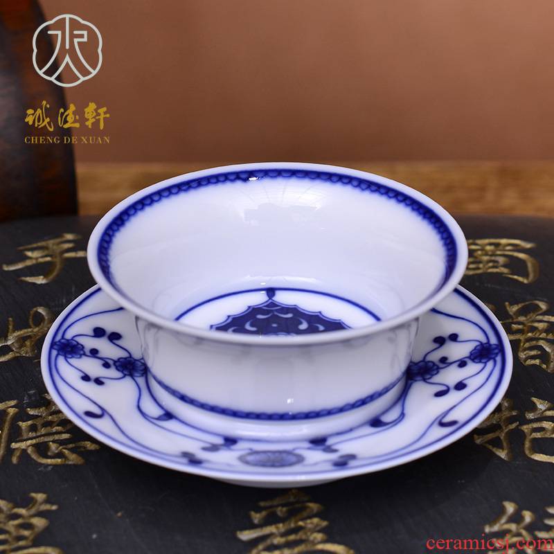 Cheng DE xuan jingdezhen porcelain hand - made kung fu tea accessories hand - made porcelain product fang, 186 single cup ultimately responds cup