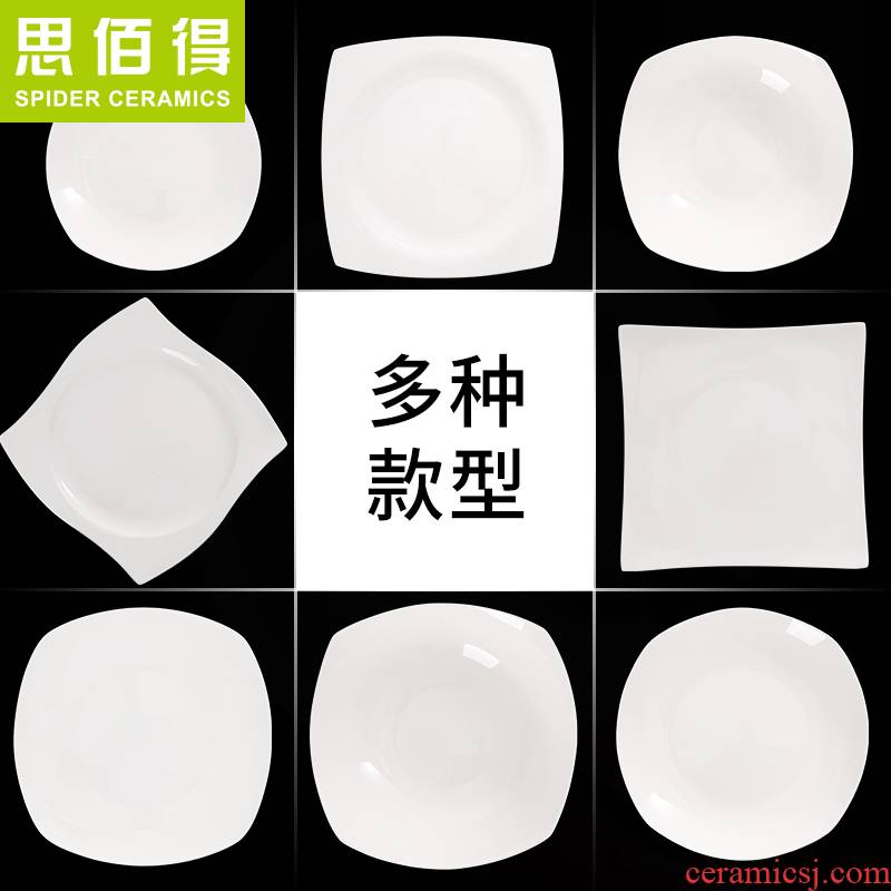 Think hk ipads China 8 inches deep soup plate, square pad plate beefsteak FanPan dish plate ceramic plate