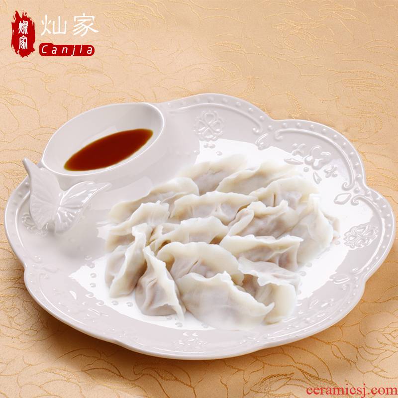 Can is home with ceramic plate disc rectangular dumplings plate western - style food tableware plate steamed fish surroundings while seasoning flavor dishes