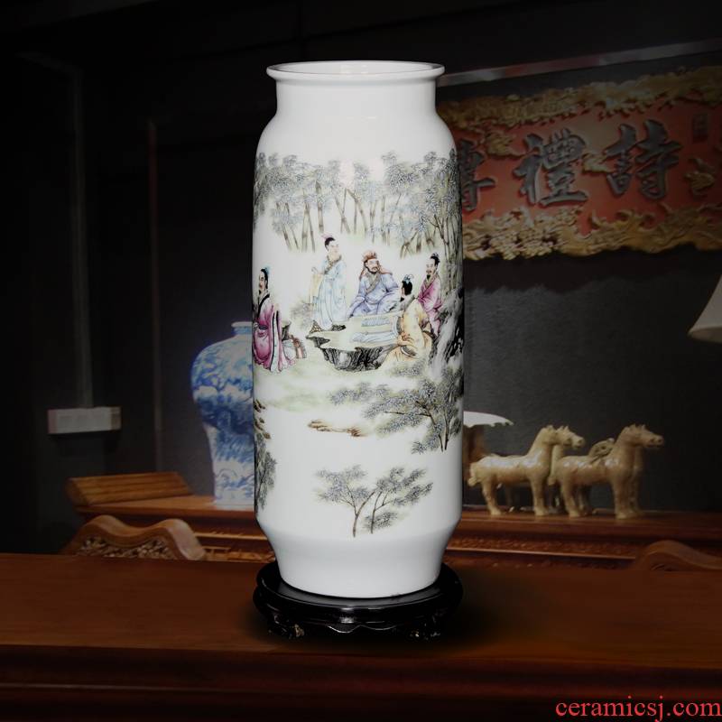 Hc - 093 jingdezhen ceramics, vases, flower arranging bamboo seven sages in classical Chinese ancient frame sitting room adornment is placed