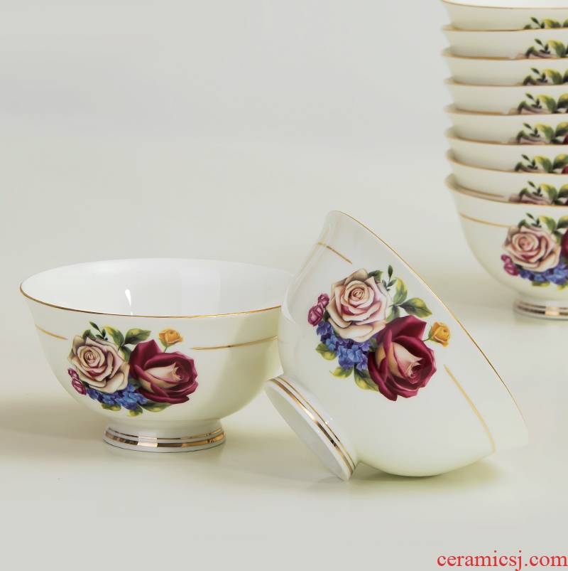 Authentic jingdezhen ipads porcelain rice bowls high anti hot European ceramics tableware fittings 4.25 in Korean