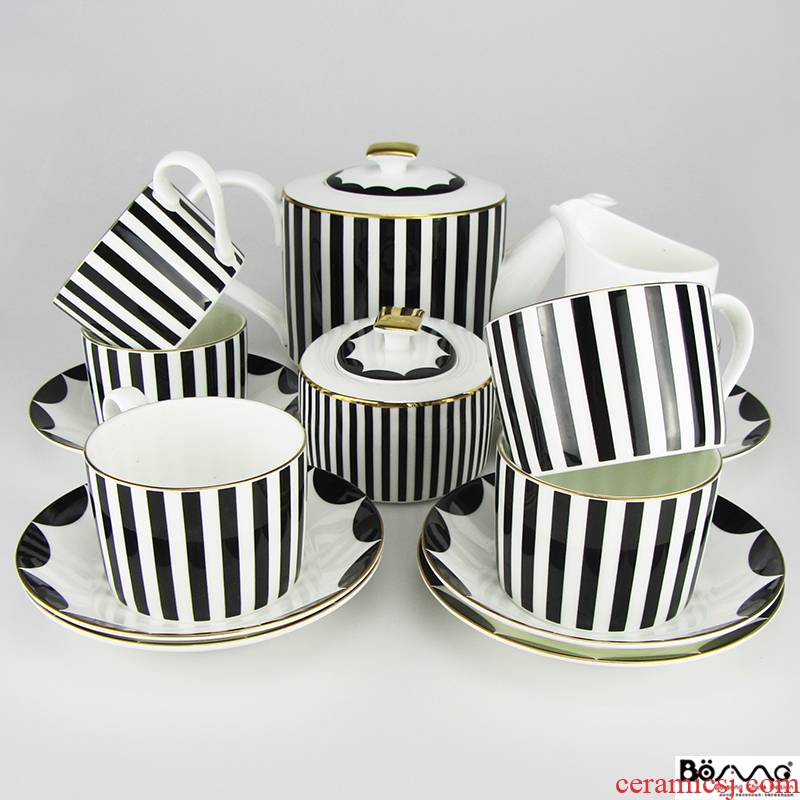 15 the head geometry Jane the British ceramic coffee tea set with black and white stripes club example room to live in a hotel