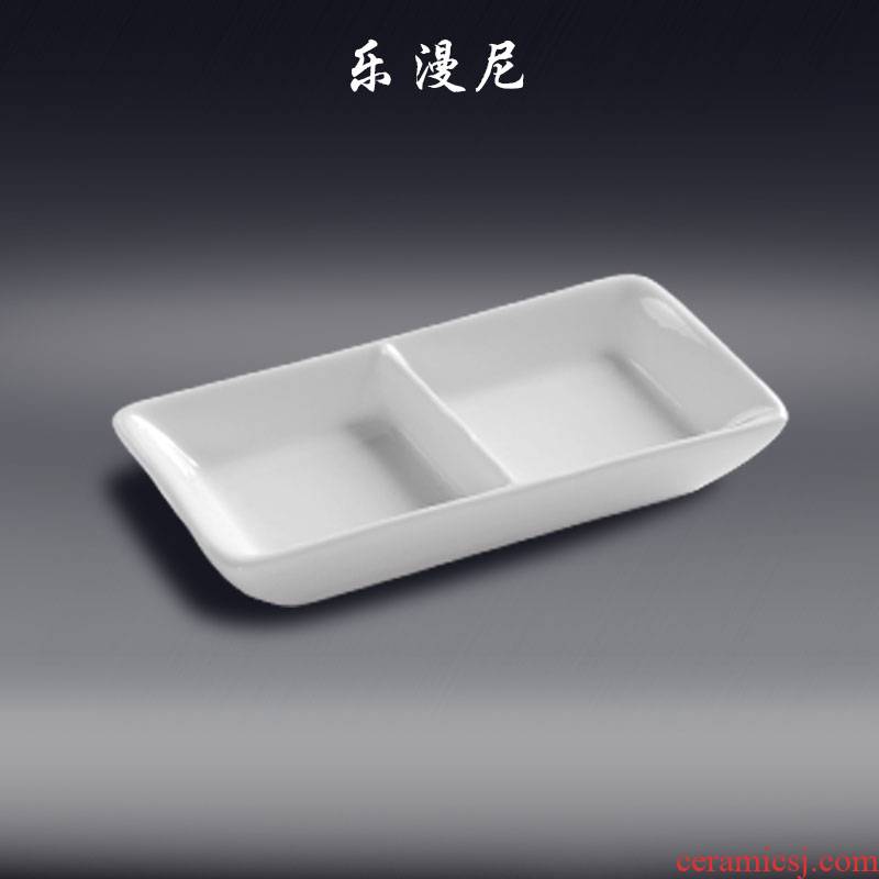 Le diffuse - rectangular lattice dish chafing dish dish taste two disc ceramic hotel supplies tableware