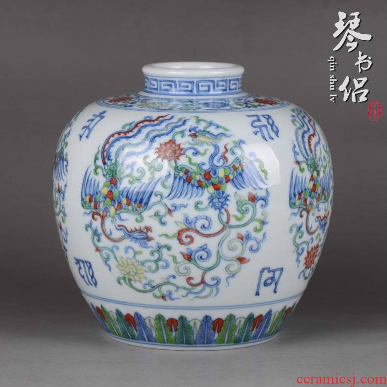 Pianology picking archaize of jingdezhen porcelain furnishing articles chenghua dou CaiTuan chicken pot caddy fixings gifts