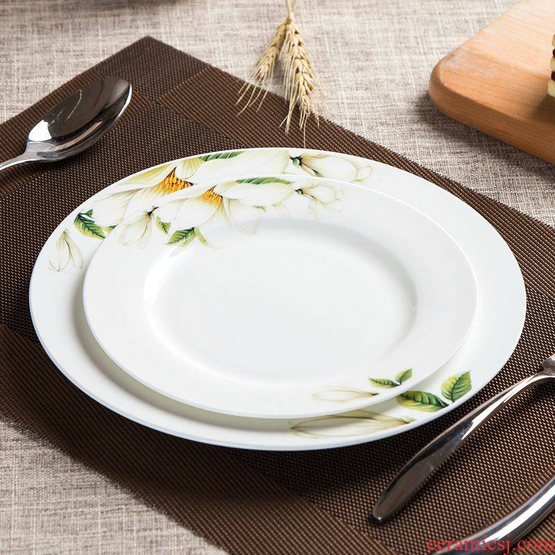 New Lin la ceramic west ipads porcelain tableware circular model of western food steak meal plate flat fruit salad plates