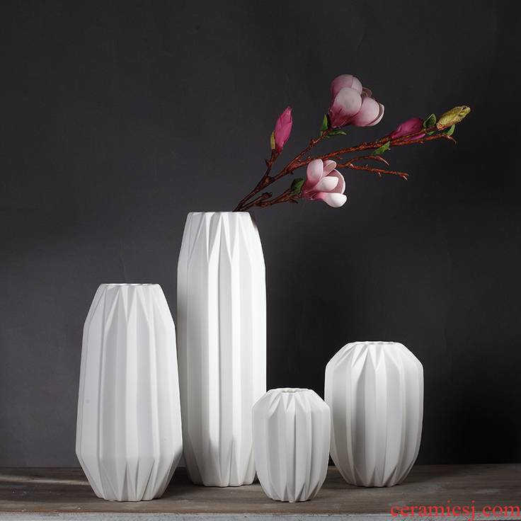 Jingdezhen ceramics vases, I and contracted white paper down the small pure and fresh and small living room table furnishing articles ornaments