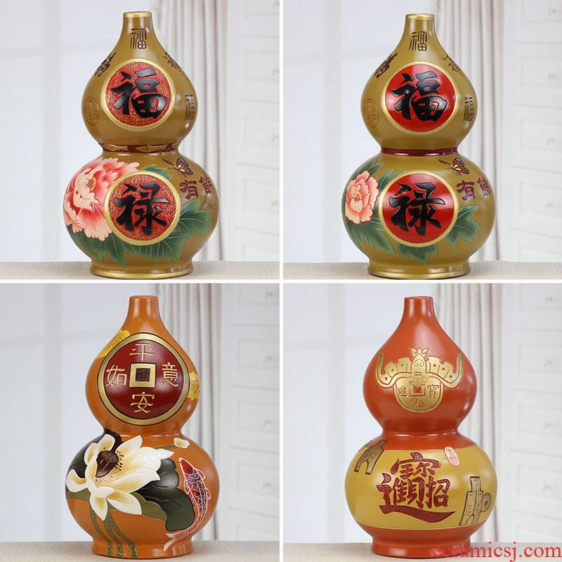 Great golden gourd furnishing articles of new Chinese style ceramic sitting room porch rich ancient frame home decoration decoration is a birthday gift
