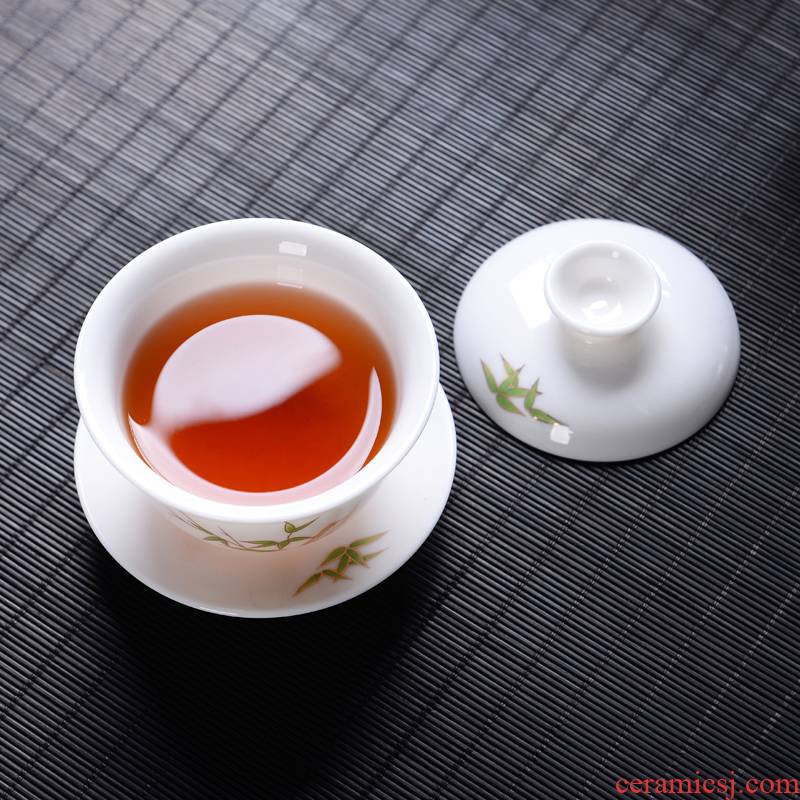 Fujian macro white porcelain bamboo suet jade kung fu tea cups manual personal master sample tea cup ceramic tea cups