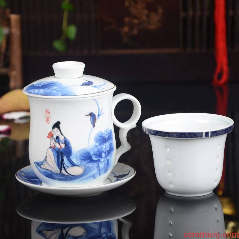 Xiang feng office tea filter tank with cover celadon ceramic tea cup tea cup mugs