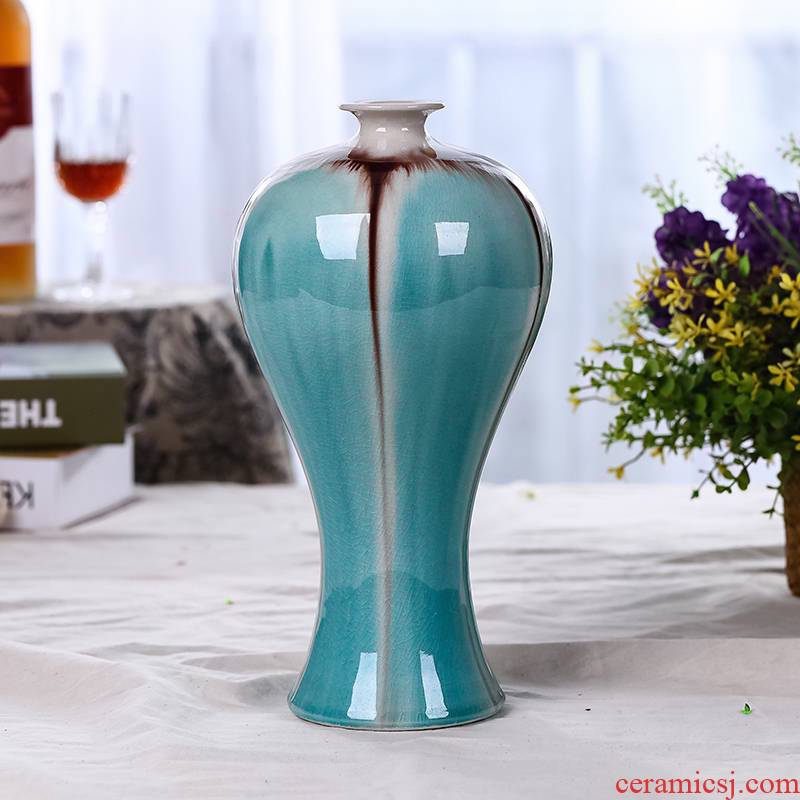 Jingdezhen ceramics glaze cracks on the vase fashion contracted and I adornment handicraft furnishing articles in the living room