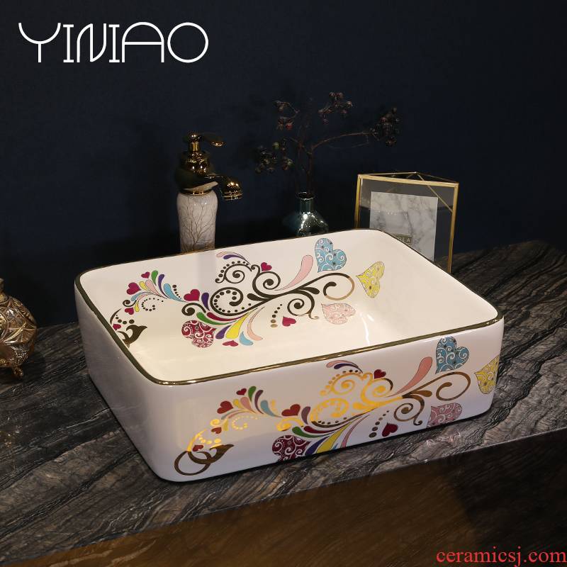 Basin stage Basin art ceramic lavabo rectangle Basin is the Basin that wash a face household bathroom sink