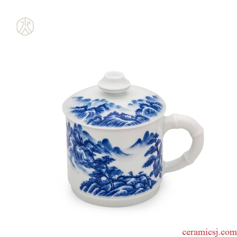 Cheng DE xuan tea set, jingdezhen porcelain tea cups office cup 2 hand - made of porcelain teacup cui peak is superimposed