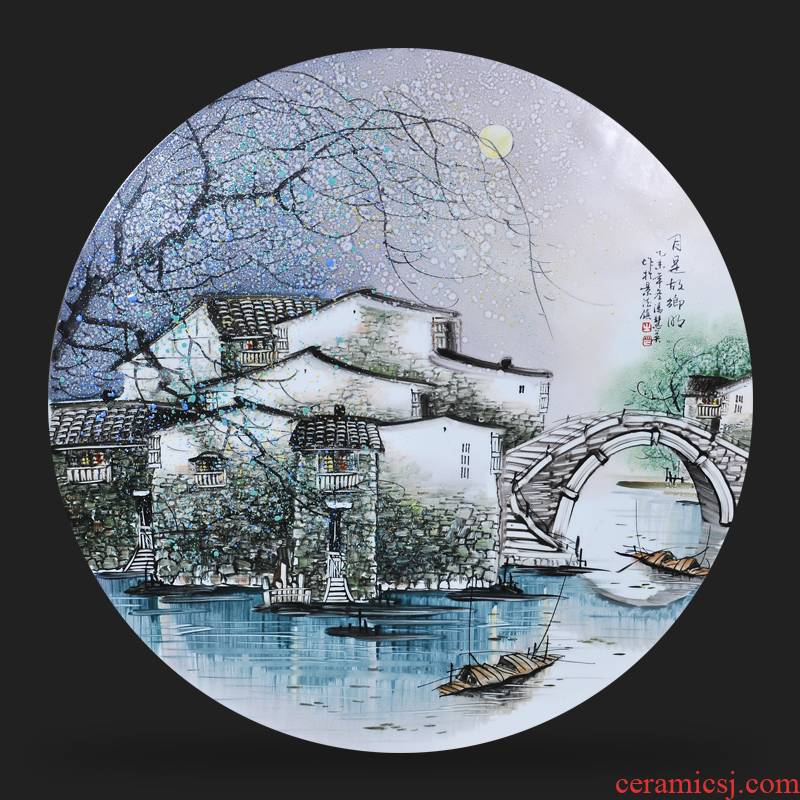 Jingdezhen ceramic Feng Huiying hand - made the month is motherland porcelain plate painter adornment picture hanging in the sitting room is placed