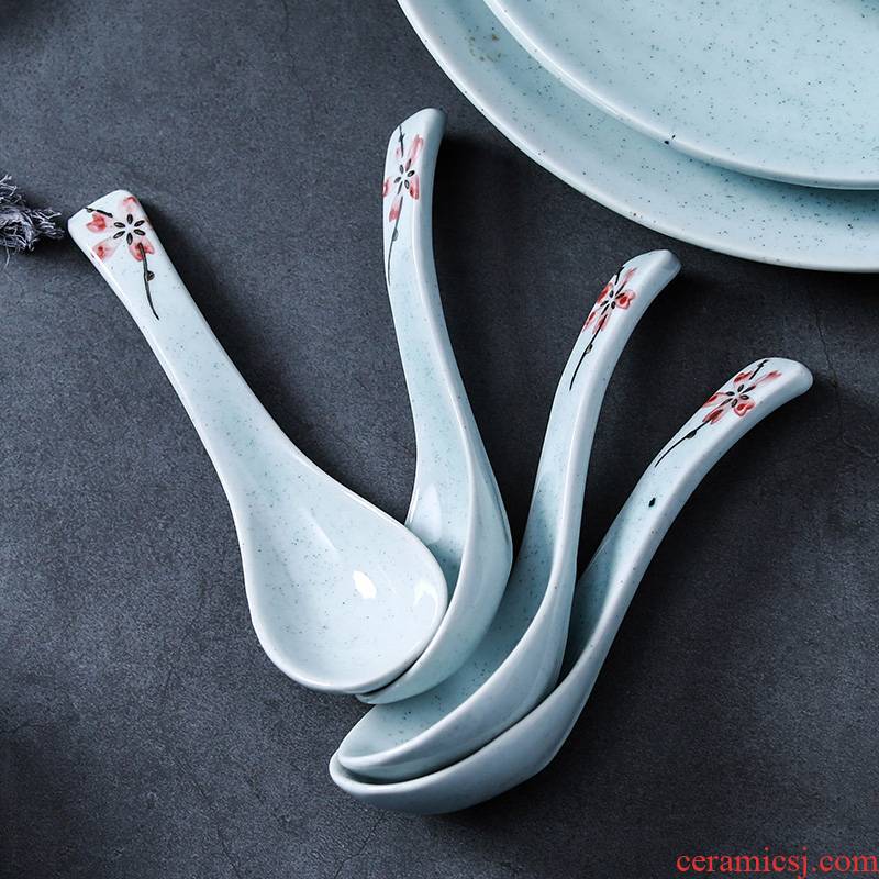 NDP creative Japanese ceramics tableware to eat noodles soup spoon run LiuYing small spoon ladle porridge spoon, dessert spoon, spoon
