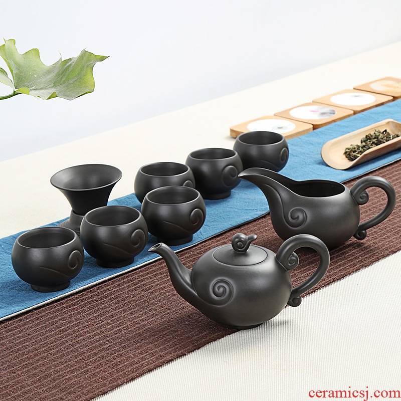 Xin yuan, yixing purple sand tea set kung fu tea kettle) of a complete set of tea cups