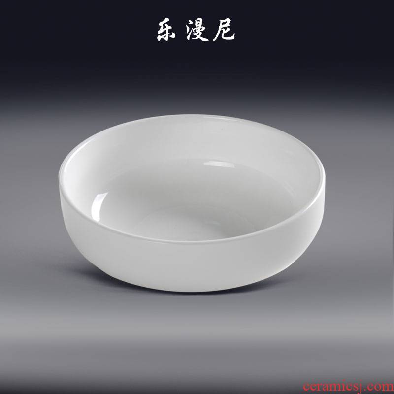 Le diffuse, Korean bowl - pure white ceramic rice bowl can be folded household microwave salad rainbow such as bowl soup bowl hotel