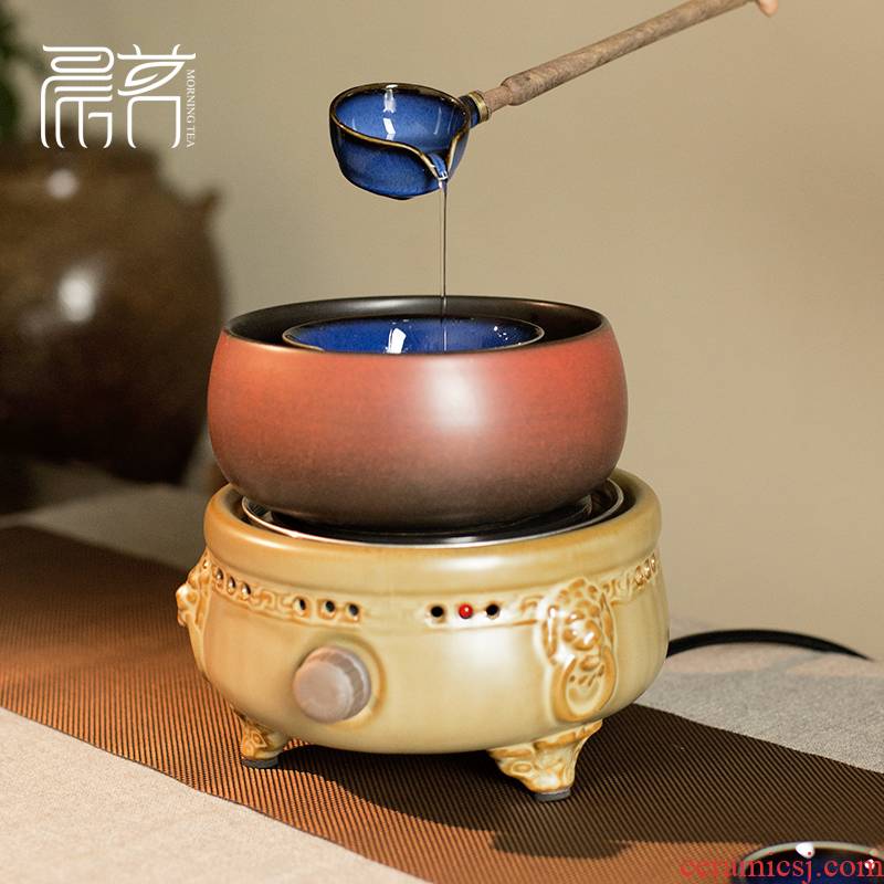 Morning tea, black tea ceramic dry mercifully the boiled tea, the electric TaoLu tea stove make tea tea set steam curing pot of warm tea set