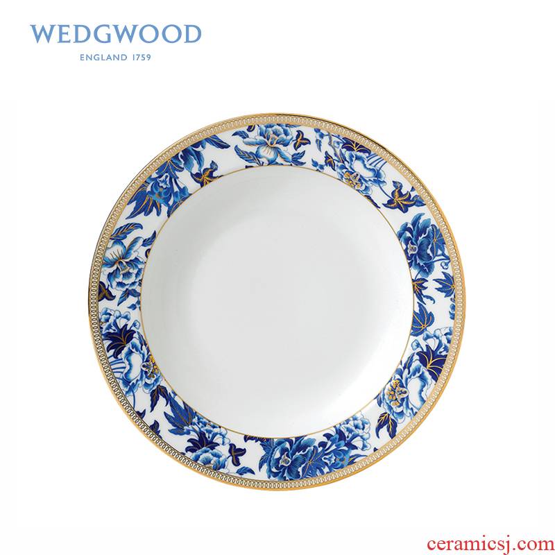 British WEDGWOOD ipads porcelain Hibiscus Hibiscus 23 cm soup plate oats plate ipads porcelain tableware series deep dish