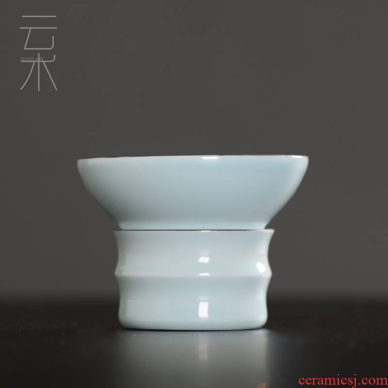 Cloud art of jingdezhen) ceramic creative tea filters make tea, tea tea set filter frame accessories
