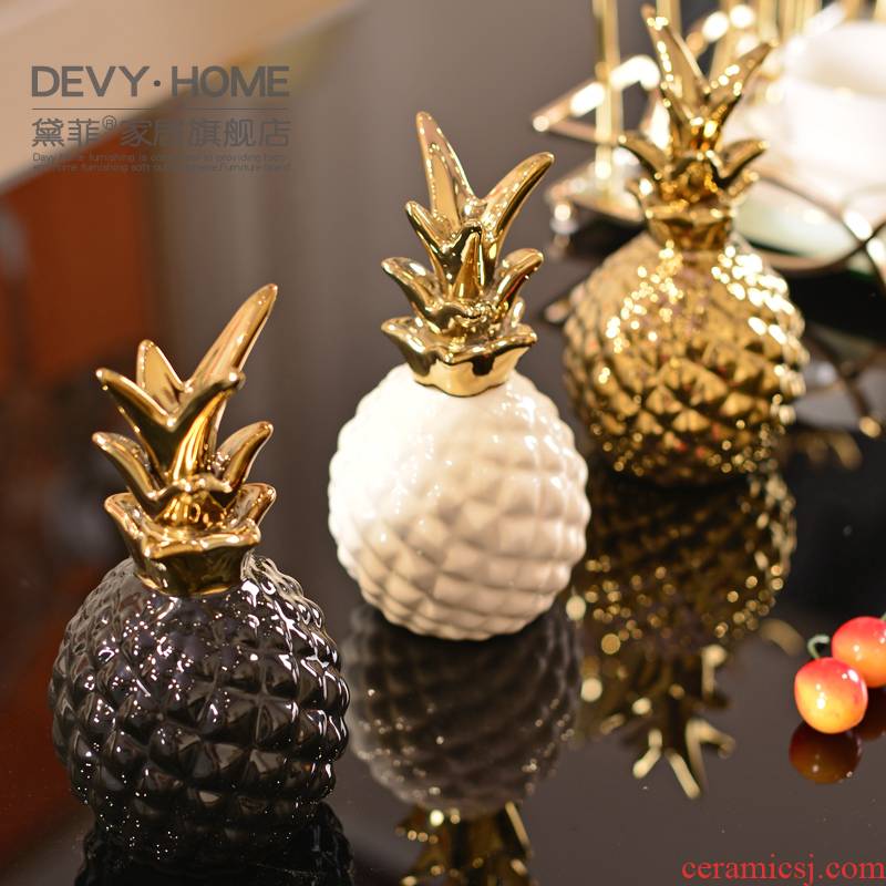 Contracted and I light key-2 luxury ceramic pineapple furnishing articles creative home Nordic wine sitting room adornment bedroom room