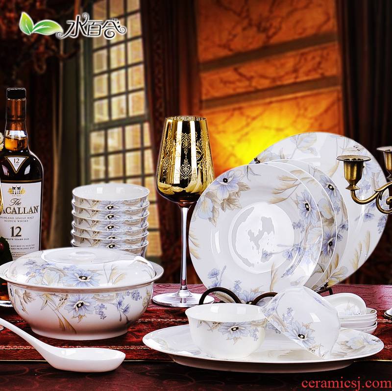 56 skull porcelain round the standard Chinese tableware design and color of two microwave dishes spoon plate combination practical gift set