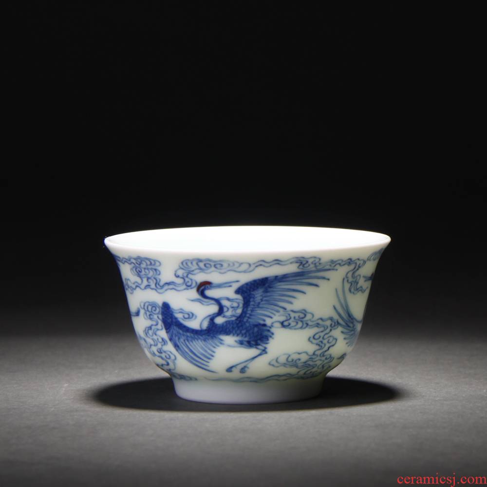 Treasure blue - and - white porcelain Lin light tracing James t. c. na was published in the wsop cup traditional hand - made porcelain of jingdezhen porcelain cups