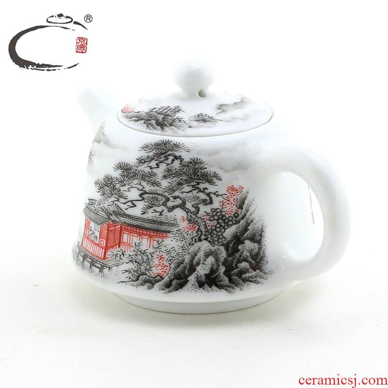 And auspicious color ink landscape admiralty jing DE up pot Han Wenbao jingdezhen craftsmen manual hand - made ceramic teapot