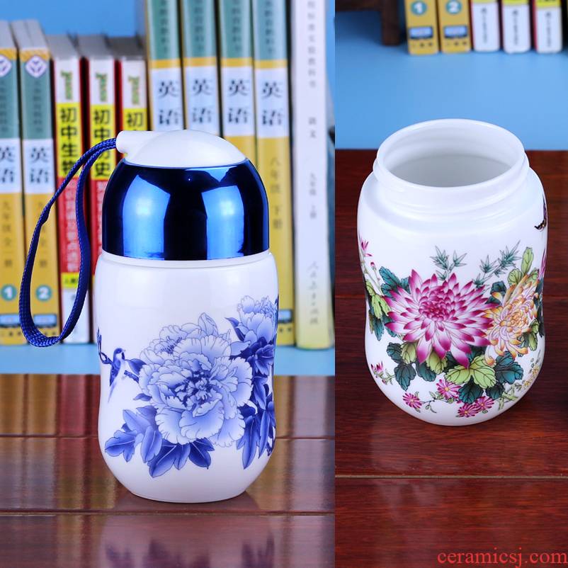 Jingdezhen creative gifts ceramic cup regimen cup picking cups children portable men and women have the glass package mail