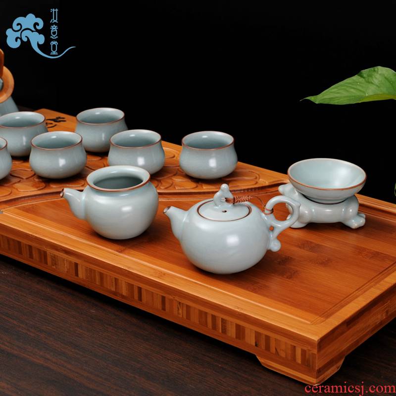 Your up tea set suits for Chinese ceramic kunfu tea tea ice to crack the teapot teacup office household gift boxes