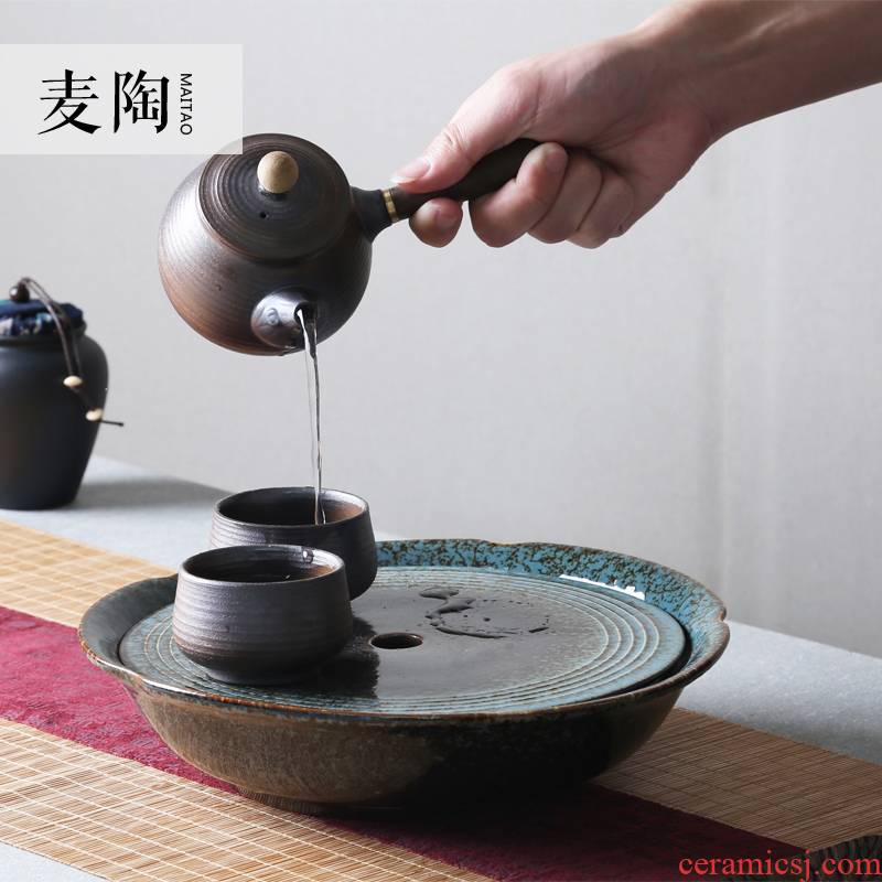 MaiTao ceramic up zen tea tray was round tea table saucer storage Japanese tea pot dry terms plate