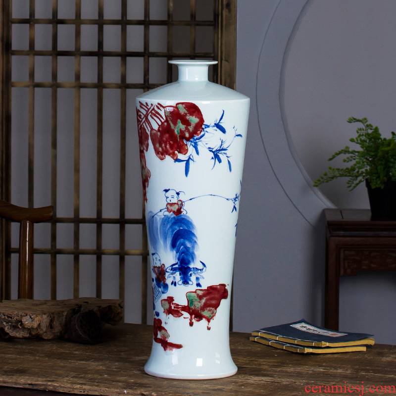 Famous master of jingdezhen ceramics hand - made vases, flower arrangement enjoy sitting room of Chinese style household decorative furnishing articles