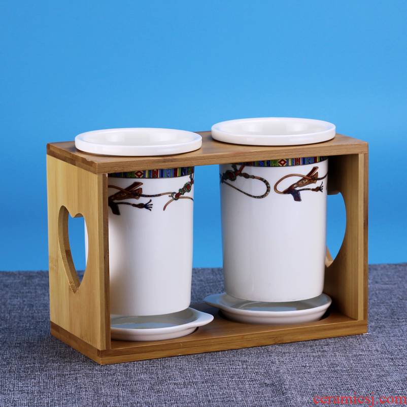 Jingdezhen ceramic tube ceramic chopsticks cage ipads porcelain tableware frame drop drop aircraft cage frame fork deposit