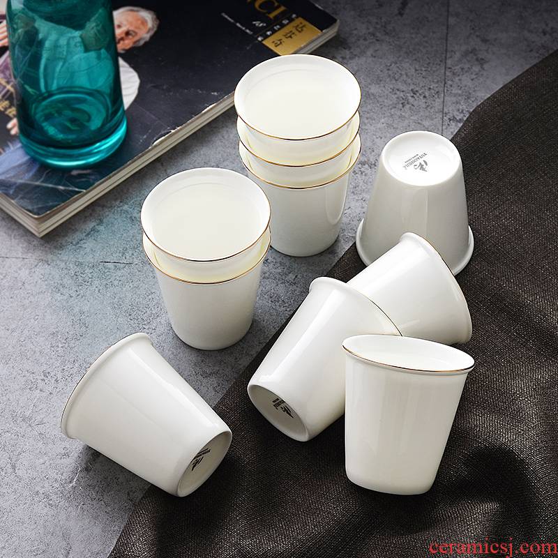 Cup 10 small ipads porcelain Cup mini small Cup of water glass ceramic white household ultimately responds Cup