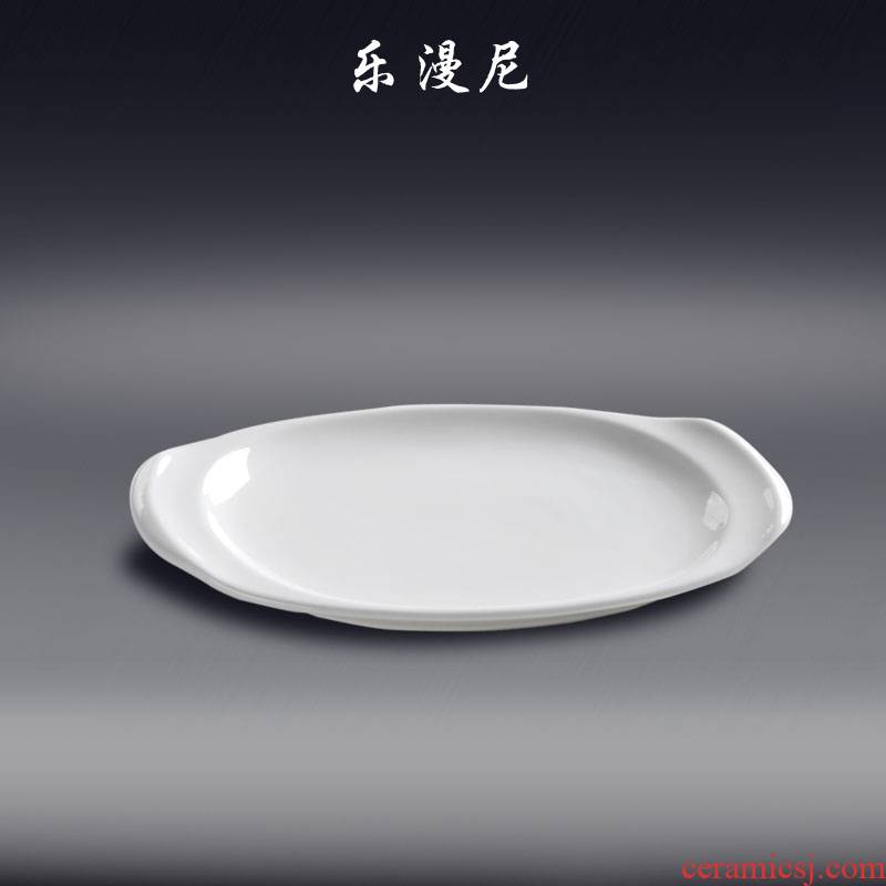 Le diffuse, to triumph egg - shaped plate steamed fish plate hot food cooking hotel ceramic plate