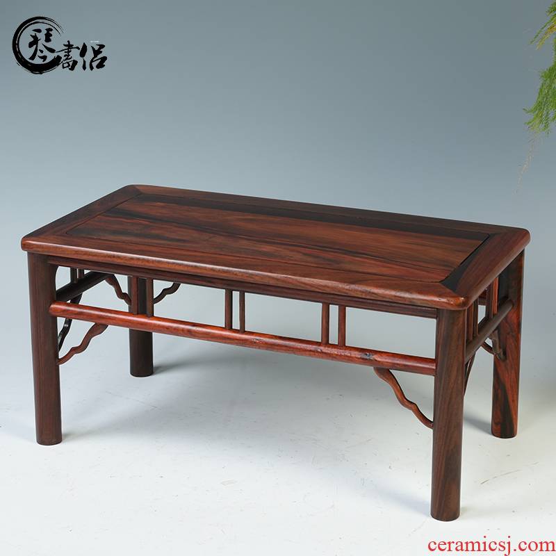 Pianology picking red rosewood carving base base of household adornment miniascape of rectangular solid wood base figure of Buddha furnishing articles